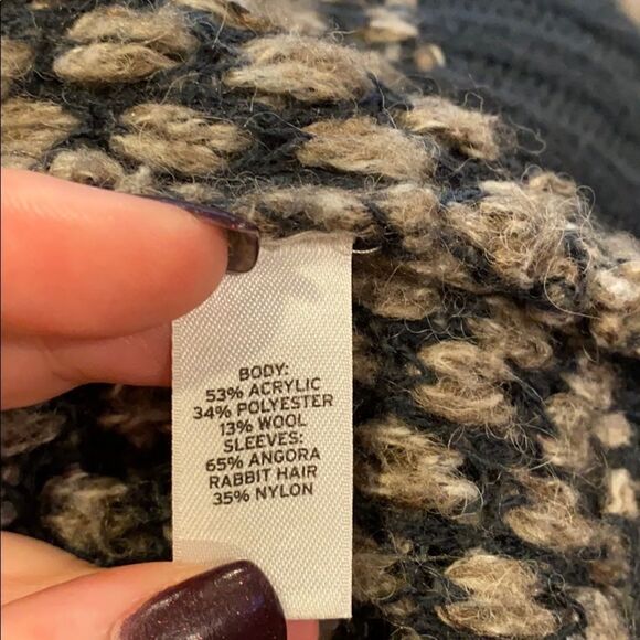 HINGE PEBBLE STITCH ANGORA CARDIGAN M - Picture 4 of 5